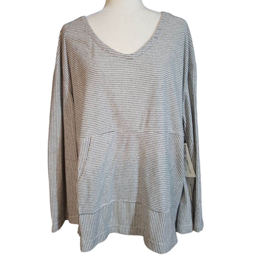 French Laundry Gray Striped Top